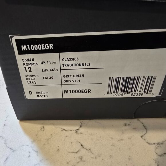 New Balance 1000 Black Silver Metallic M1000EGR Mens Size 12 SNEAKERS SHOES - Picture 10 of 15